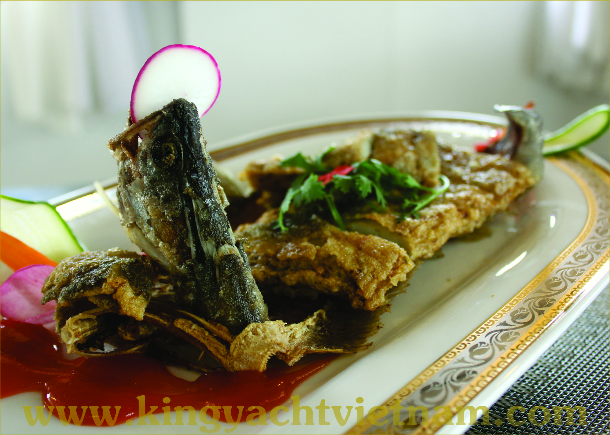 Cá Chẽm Sốt Cà - Du thuyền King Yacht
