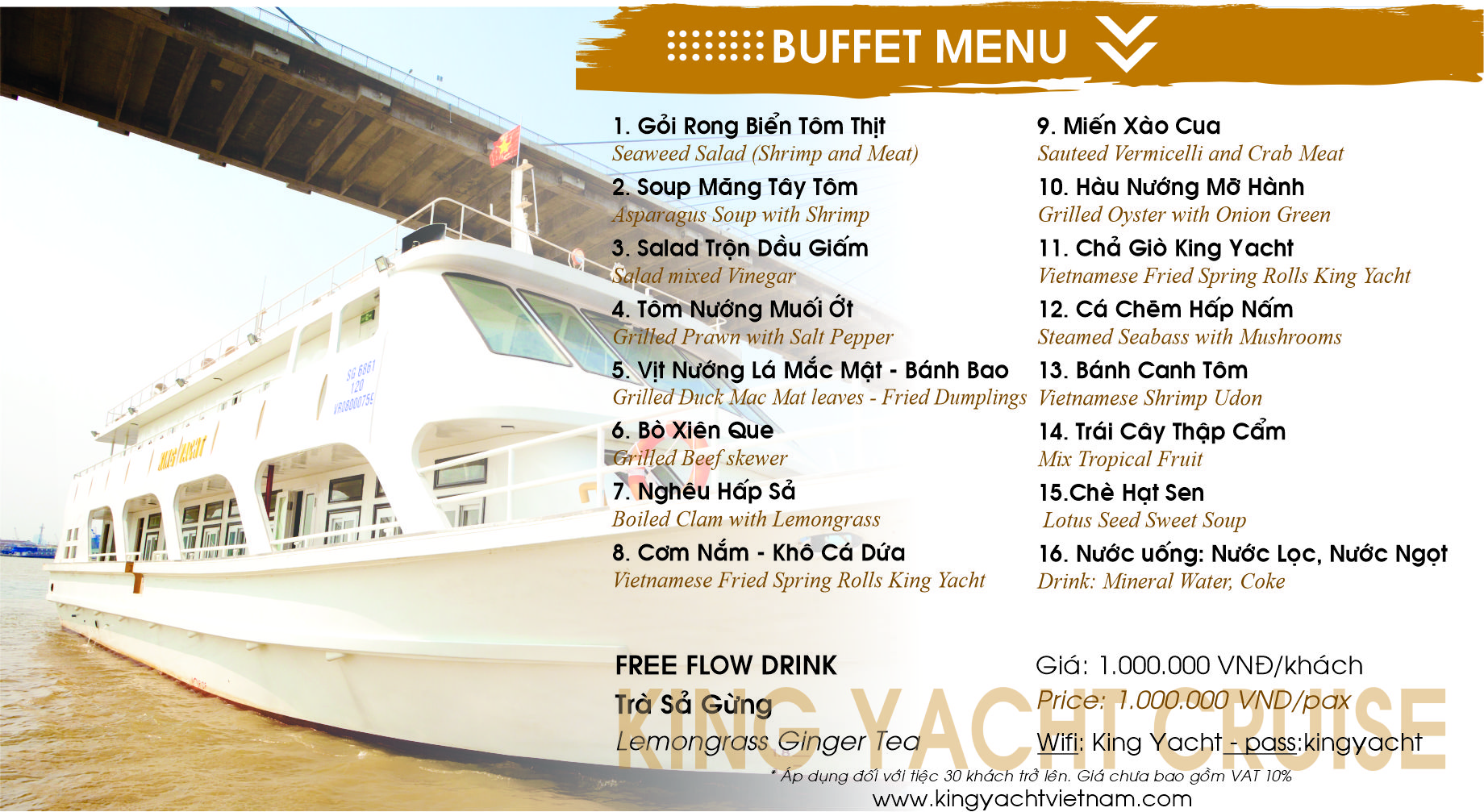 Buffet Menu/FingerFood Menu - Du thuyền King Yacht