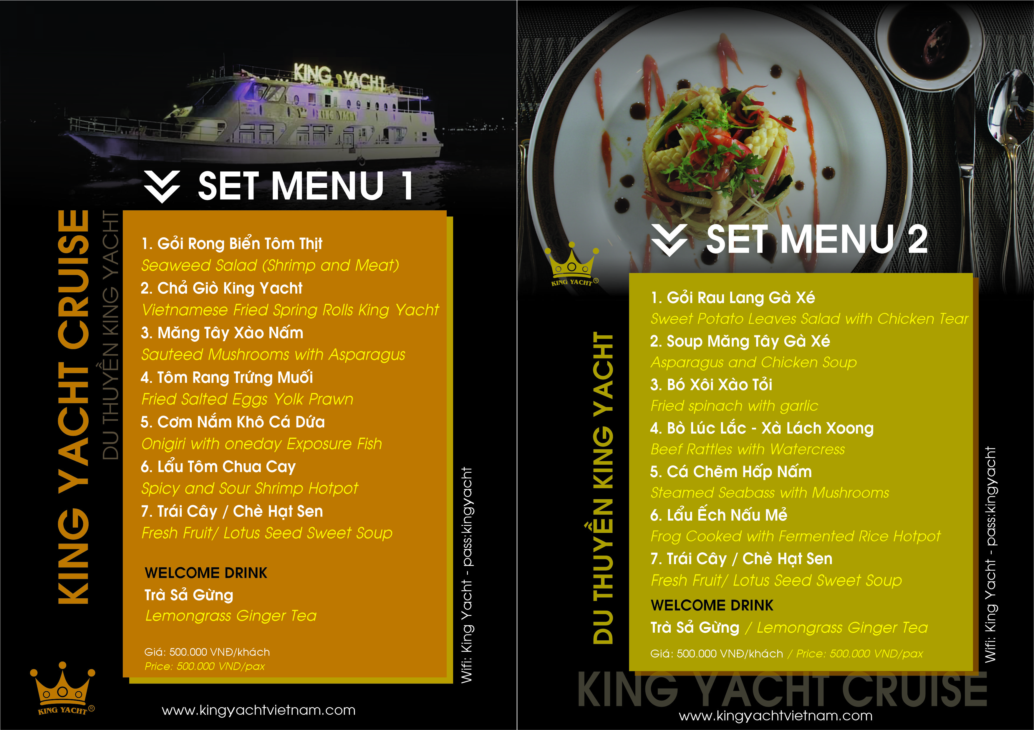 Set Menu 1 - 2 - Du thuyền King Yacht